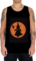 Camiseta Regata Bruxa Halloween Laranja Festa 4