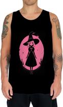 Camiseta Regata Bruxa Halloween Rosa 13