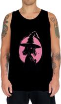 Camiseta Regata Bruxa Halloween Rosa 15