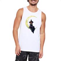 Camiseta Regata Bruxa sentada na lua minguante Camiseta Regata Bruxa sentada na lua minguante