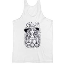 Camiseta Regata Bruxinha Art Line Halloween
