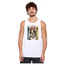 Camiseta Regata Buldogue Frances retro vintage