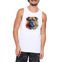 Camiseta Regata Bulmastife Watercolor Arte