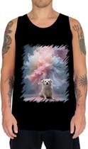 Camiseta Regata Cachorro Explosão de Cores Hipnotizante 2 Camiseta Regata Cachorro Explosão de Cores Hipnotizante 2