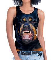 Camiseta regata Cachorro FEMININA Cão Rottweiler
