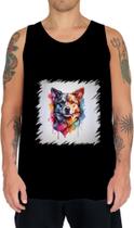 Camiseta Regata Cachorro Ilustrado Cromático Abstrato 2