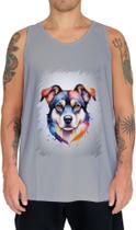 Camiseta Regata Cachorro Ilustrado Cromático Abstrato 3