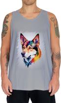 Camiseta Regata Cachorro Ilustrado Cromático Abstrato 4 - Kasubeck Store