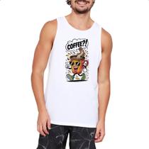 Camiseta Regata Cafe andando e perguntando