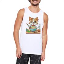 Camiseta Regata Cao feliz cozinhando lamem