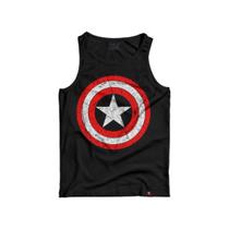 Camiseta Regata Capitão América Escudo Camisa Vingadores