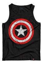 Camiseta Regata Capitão América Escudo Camisa Vingadores