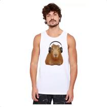 Camiseta Regata Capivara headfone