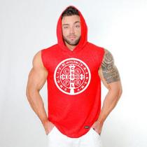 Camiseta Regata Capuz Machão Masculina Esportes Academia Personalizada Cruz De São Bento