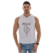 Camiseta Regata Capuz Masculina Treino Academia Estampa Religiosa