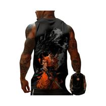 Camiseta Regata Casual De Algodão Super Saiyan Son Goku Dragon Ball Harajuku Para Primavera E Verão