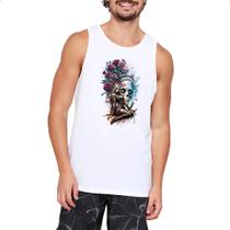 Camiseta Regata Catrina Rosas Splash Art Camiseta Regata Catrina Rosas Splash Art