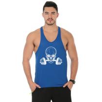 Camiseta Regata Cavada Masculina Academia Treino Estampada Caveira Camiseta Regata Cavada Masculina Academia Treino Estampada Caveira
