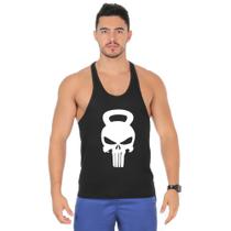 Camiseta Regata Cavada Masculina Academia Treino Estampada Caveira Camiseta Regata Cavada Masculina Academia Treino Estampada Caveira