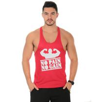 Camiseta Regata Cavada Masculina Academia Treino Personalizada No Pain No Gain Camiseta Regata Cavada Masculina Academia Treino Personalizada No Pain No Gain