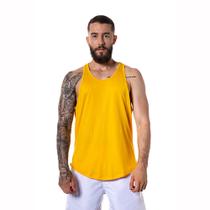 Camiseta Regata Cavada Masculina Amarela Treino Academia Camiseta Regata Cavada Masculina Amarela Treino Academia