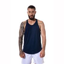 Camiseta Regata Cavada Masculina Azul Marinho Treino Academia Camiseta Regata Cavada Masculina Azul Marinho Treino Academia