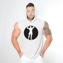Camiseta Regata Cavada Masculina Com Capuz Treino Academia Estampada Musculoso Camiseta Regata Cavada Masculina Com Capuz Treino Academia Estampada Musculoso