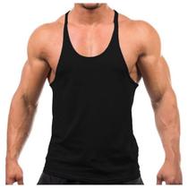 Camiseta Regata Cavada Masculina Fitness Academia Lisa - Duchico