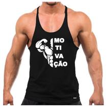 Camiseta Regata Cavada Masculina Machão Treino Academia Fitness Estampada Motivação