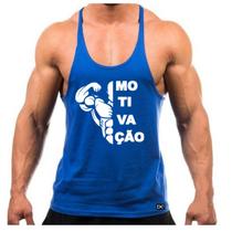 Camiseta Regata Cavada Masculina Machão Treino Academia Fitness Estampada Motivação