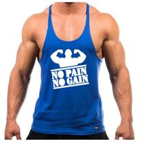 Camiseta Regata Cavada Masculina Machão Treino Academia Fitness No Pain