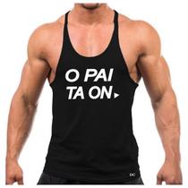 Camiseta Regata Cavada Masculina Machão Treino Academia Fitness O Pai Ta On
