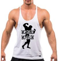 Camiseta Regata Cavada Masculino Academia Treino No Pain No Gain