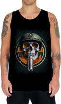 Camiseta Regata Caveira Militar Logo Guerra 3