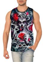 Camiseta Regata Caveira Psicodélica Mexicana Ref:99