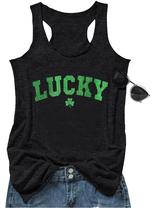 Camiseta regata CHUNTIANRAN St. Patrick's Day Lucky Women cinza escuro S