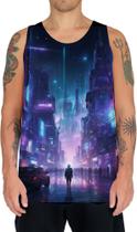 Camiseta Regata Cidade Futurística Cyber City Future 3 Camiseta Regata Cidade Futurística Cyber City Future 3