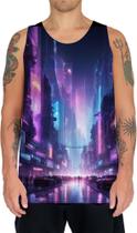 Camiseta Regata Cidade Futurística Cyber City Future 4 Camiseta Regata Cidade Futurística Cyber City Future 4