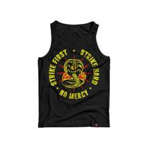 Camiseta Regata Cobra Kai Strike First Camisa Karate Kid