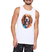 Camiseta Regata Cocker spaniel ingles Watercolor Arte