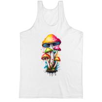 Camiseta Regata Cogumelos coloridos splash