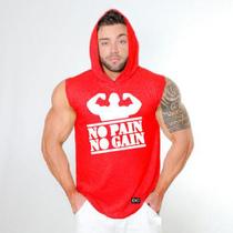 Camiseta Regata Com Capuz Esportiva Treino Liso Estampa Personalizada No Pain