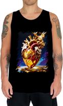Camiseta Regata Coração de Ouro Líquido Gold Heart 2 - Kasubeck Store