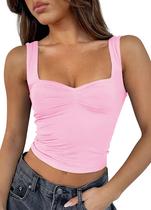 Camiseta regata COSELSE rosa sem encosto cortada para mulheres, algodão 2024 Camiseta regata COSELSE rosa sem encosto cortada para mulheres, algodão 2024