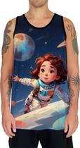 Camiseta Regata Crianças Astronautas Planetas Galáxias 13