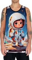 Camiseta Regata Crianças Astronautas Planetas Galáxias 2