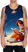 Camiseta Regata Crianças Astronautas Planetas Galáxias 3