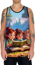 Camiseta Regata Crianças Leitura Amigos Livros Desenhos 1 - Enjoy Shop