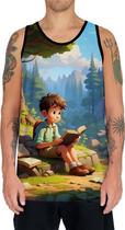 Camiseta Regata Crianças Leitura Amigos Livros Desenhos 2