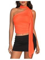 Camiseta regata Crop Roseeek com estampa de leopardo, laranja única para mulheres